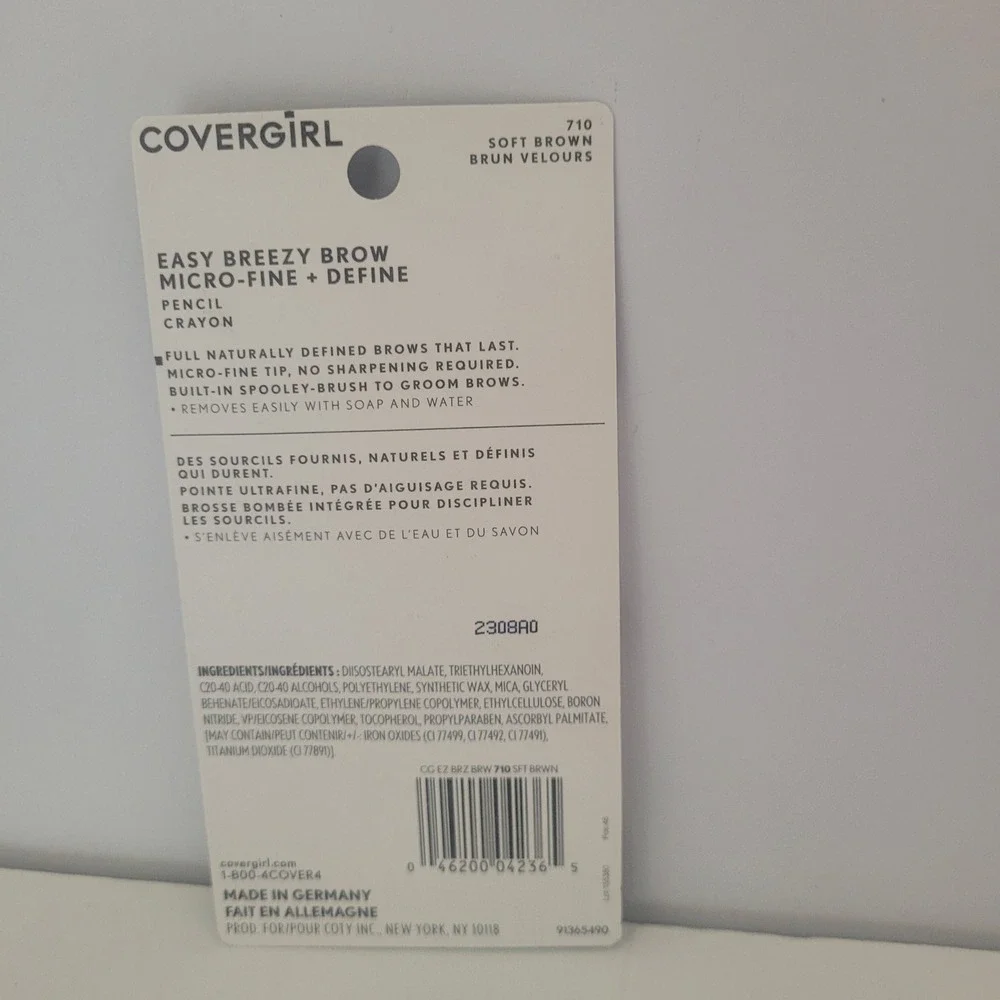 New Covergirl Easy Breezy Brow‎ Micro-Fine + Define Pencil 710 Soft Brown
